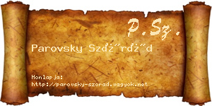 Parovsky Szórád névjegykártya